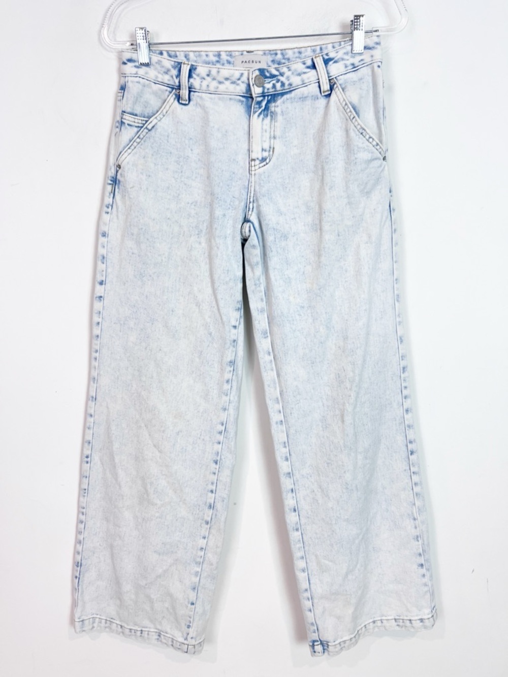PACSUN LIGHT WASH WIDE LEG MID RISE JEANS WOMENS SZ 26